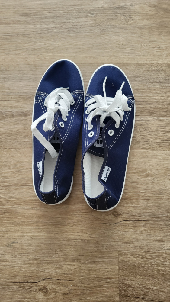 Navy Blue Canvas Sneakers