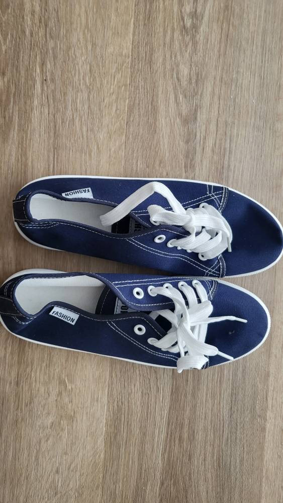 Navy Blue Canvas Sneakers - photo 2