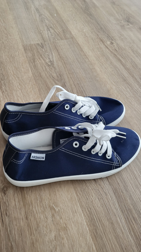 Navy Blue Canvas Sneakers - photo 3