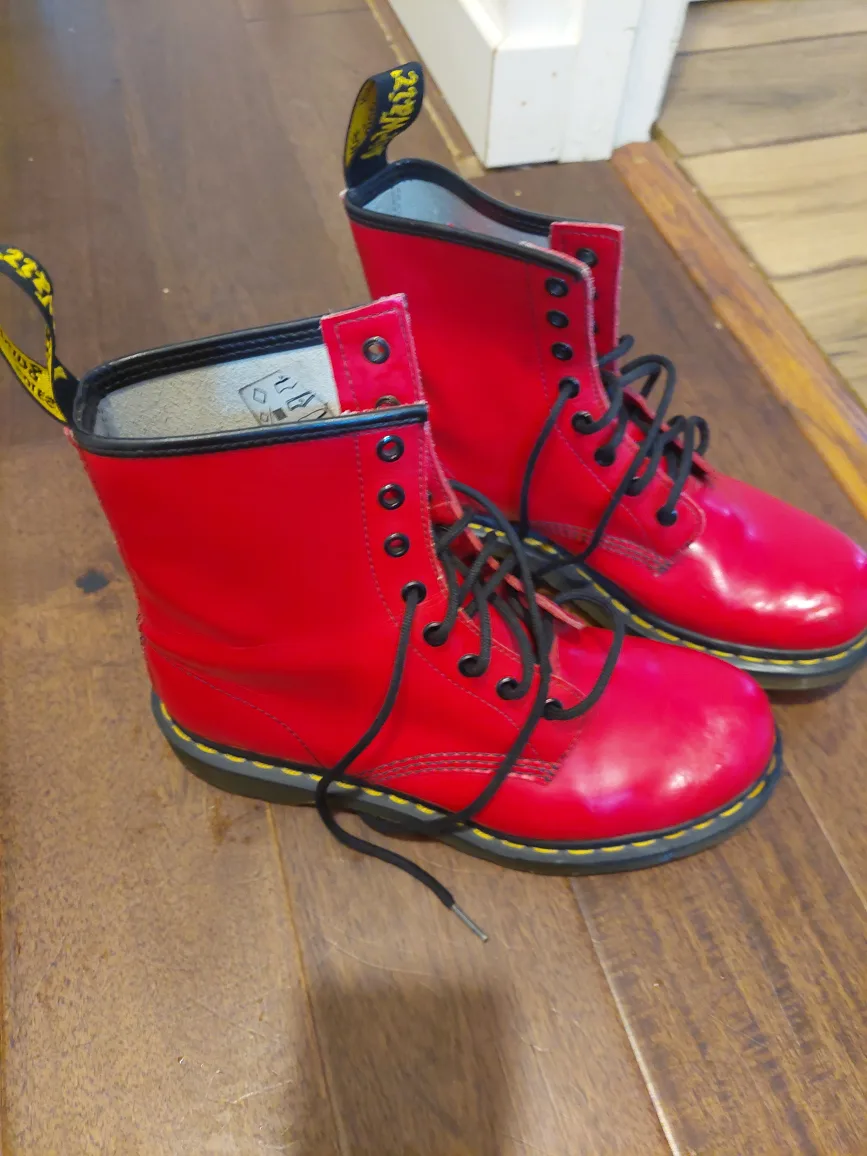Dr. Martens 1460 Red Patent Leather Boots image indicator(2)