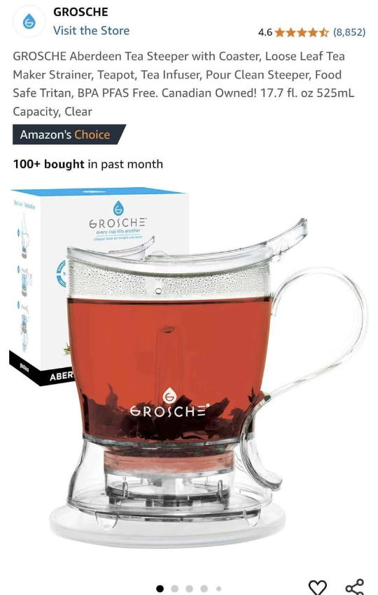 Grosche Aberdeen Easy Tea Steeper - Multi-Purpose Infuser - photo 2