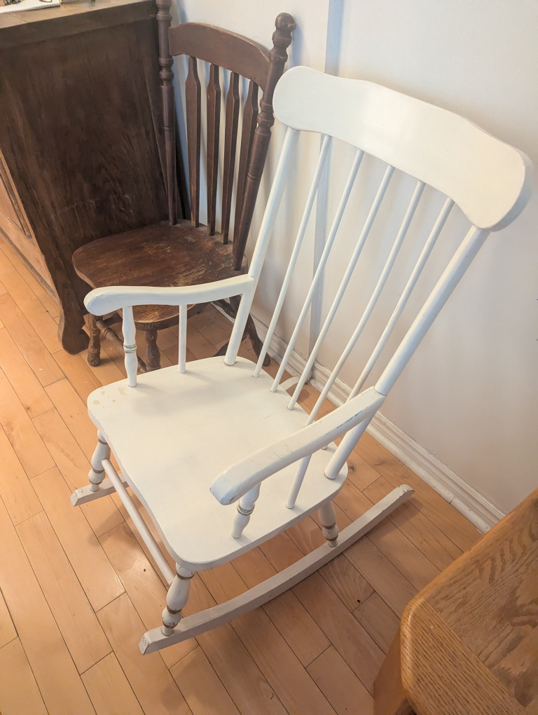 White Wooden Rocking Chair