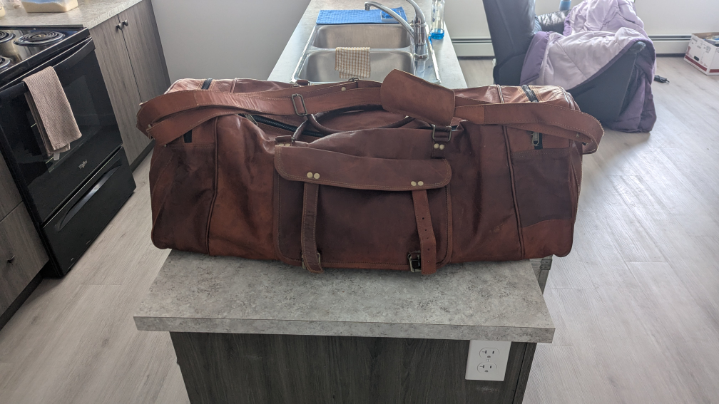 Vintage Leather Duffle Bag