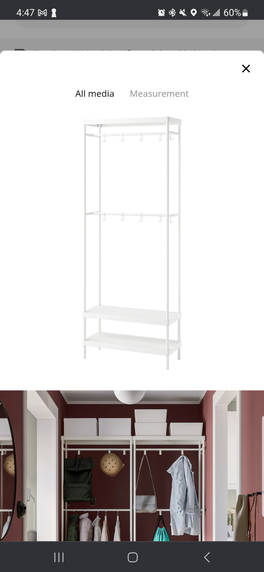 IKEA White Hall Tree Coat Rack with Shoe Storage
