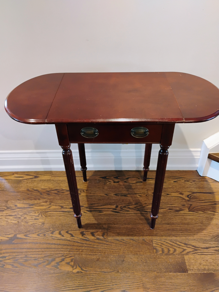 Antique Drop Leaf Table with Drawer