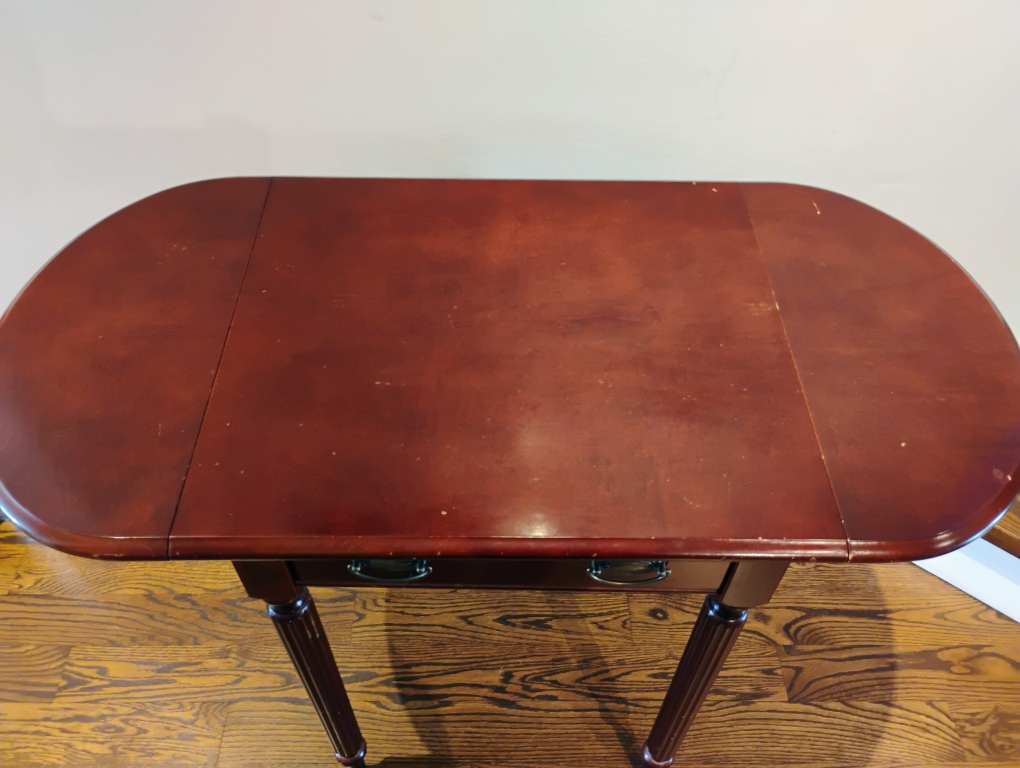 Antique Drop Leaf Table with Drawer - photo 2