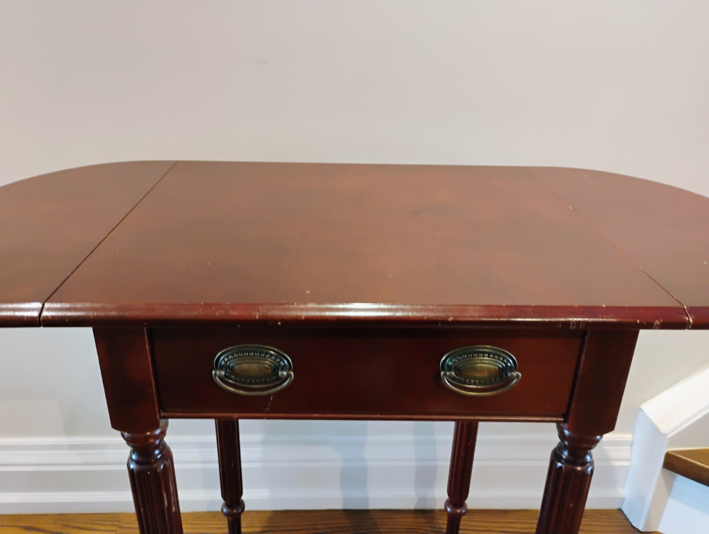 Antique Drop Leaf Table with Drawer - photo 3