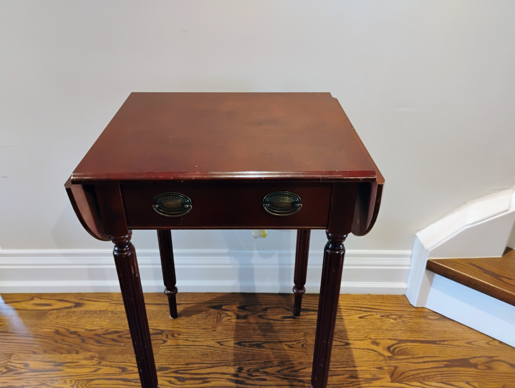 Antique Drop Leaf Table with Drawer - photo 4