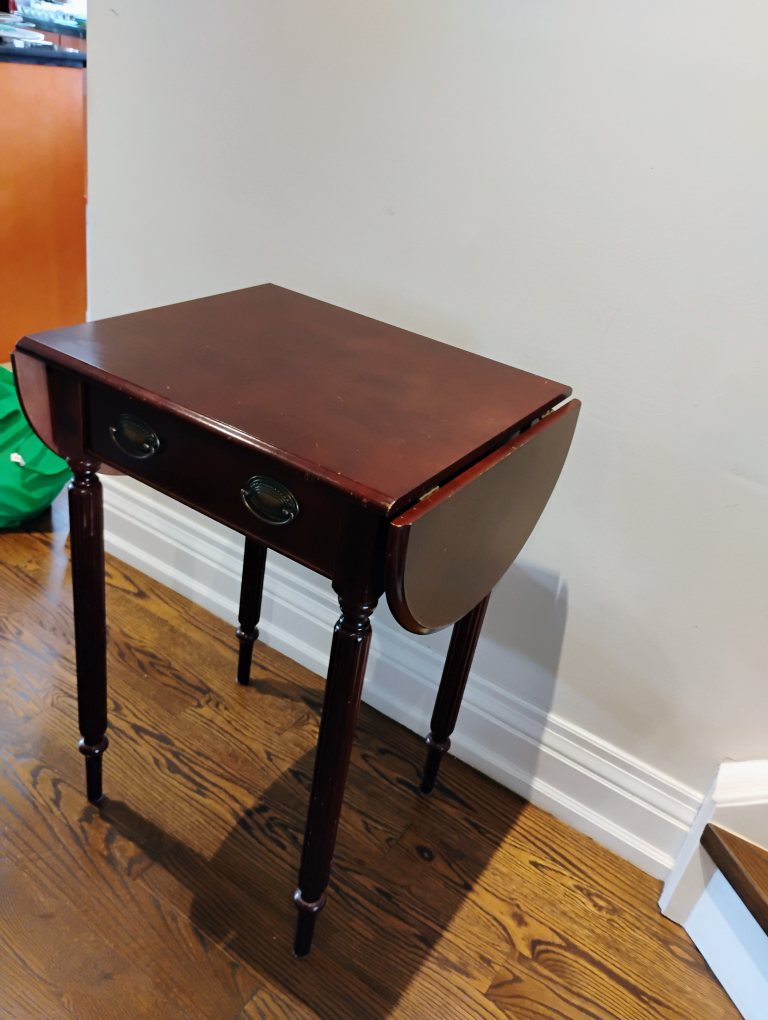 Antique Drop Leaf Table with Drawer - photo 5