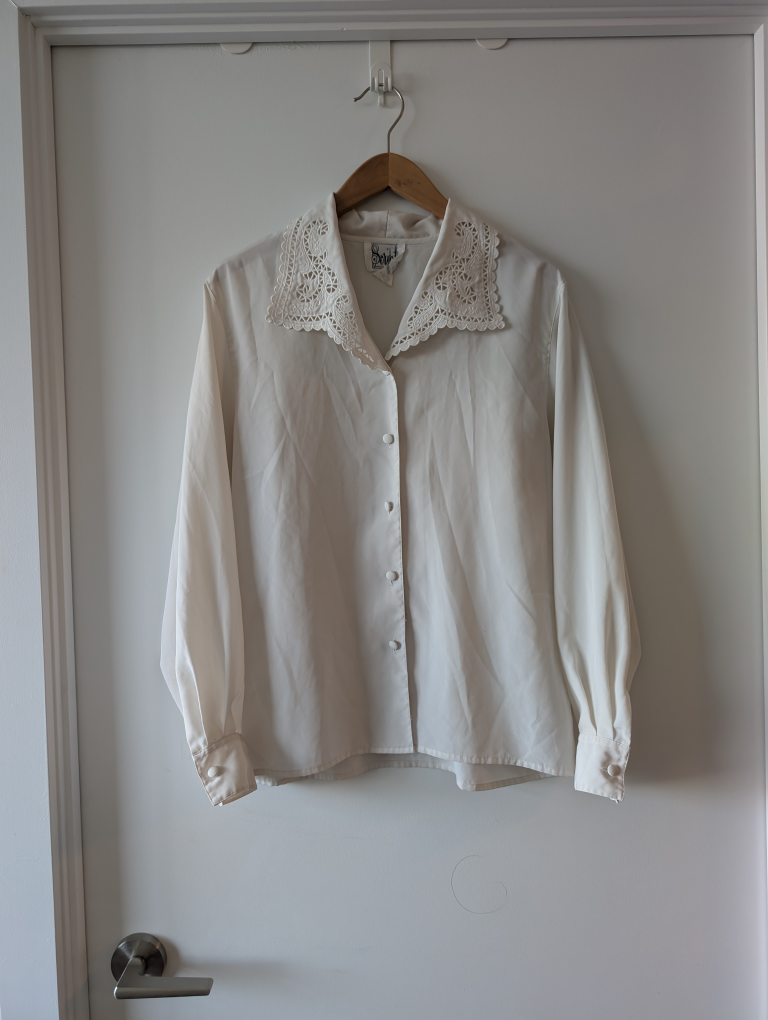 Vintage Blouse with Eyelet Collar
