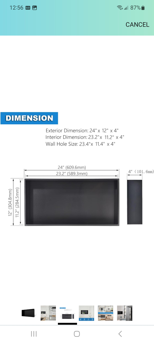 Bathfinnesse Shower Niche - Matte Black Stainless Steel - photo 2