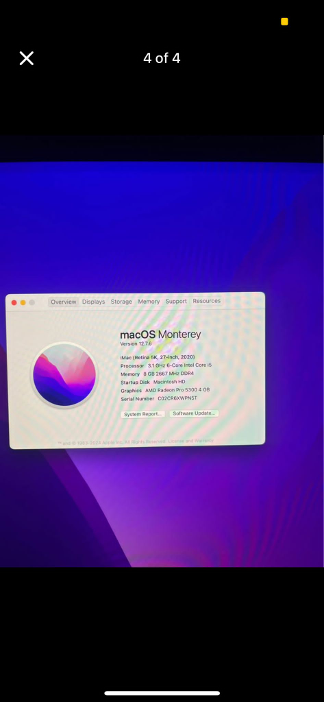 Immaculate 27-inch iMac 2020, 8GB RAM, 512GB SSD - photo 5