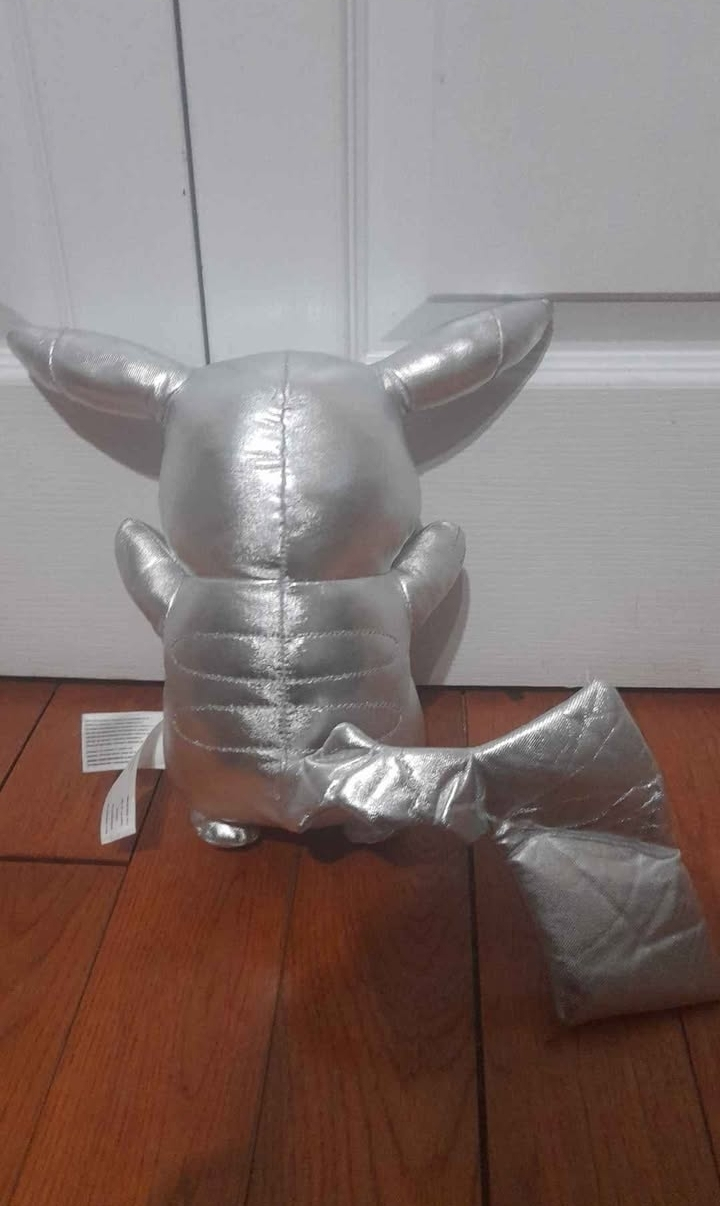 Silver Metallic Pikachu Plush Toy - photo 2