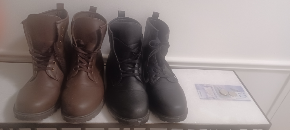 Pair of Women's Lace-Up Boots - Brown & Black - photo 2