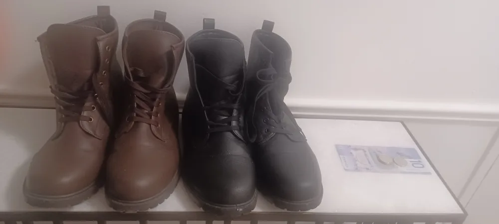 Pair of Women's Lace-Up Boots - Brown & Black image indicator(2)