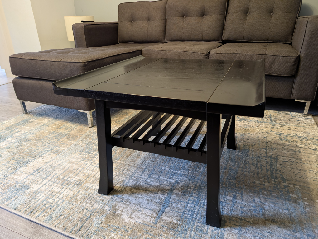Black Side Table with Shelf