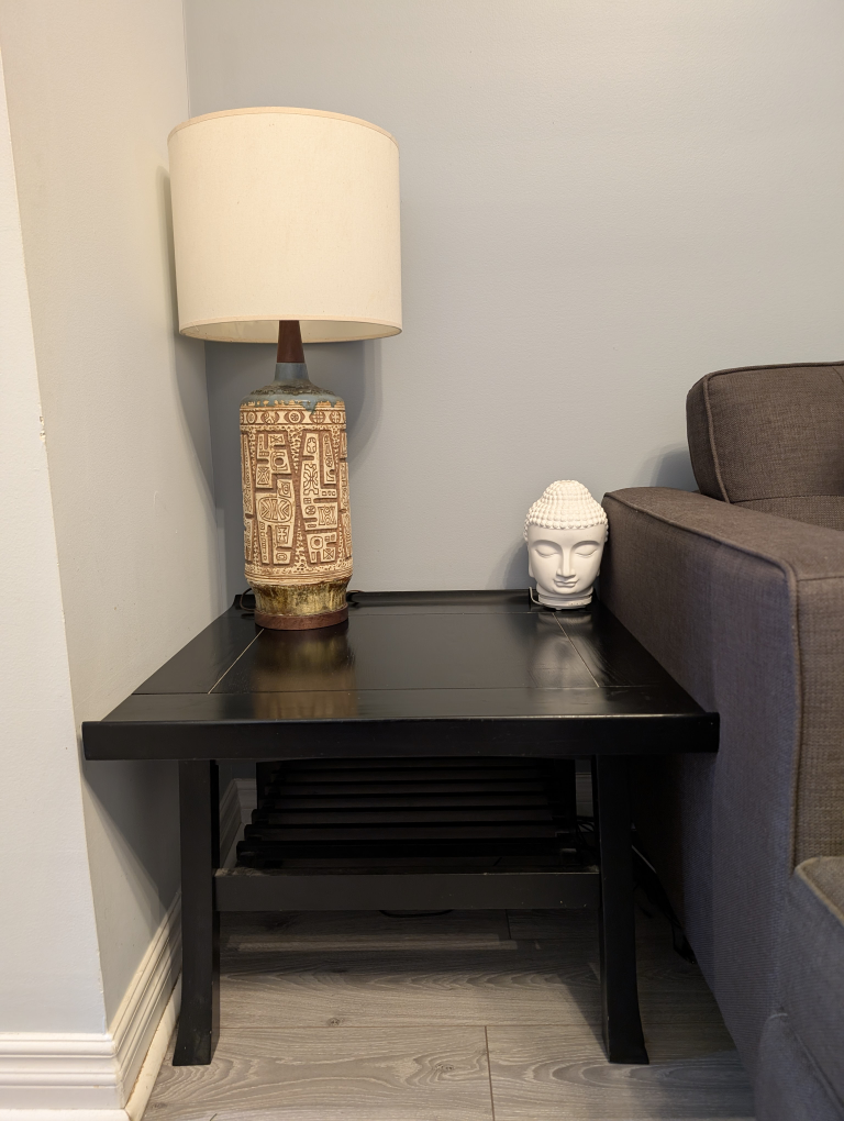 Black Side Table with Shelf - photo 4