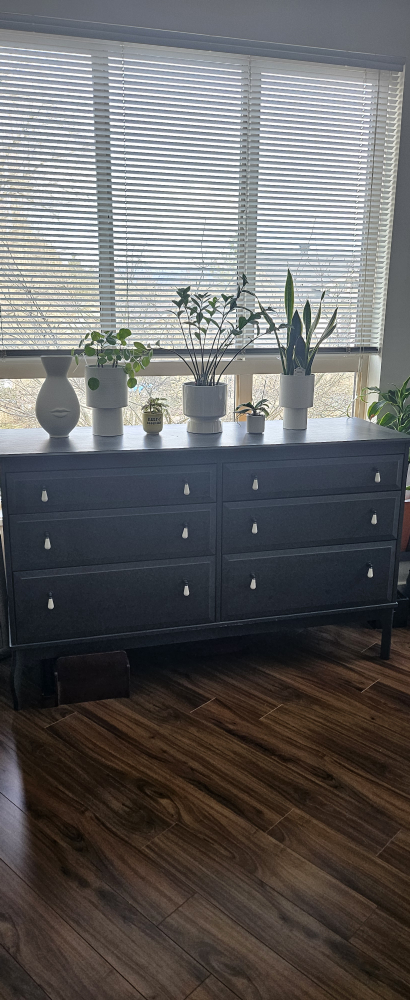 Dark Grey Six Drawer Dresser