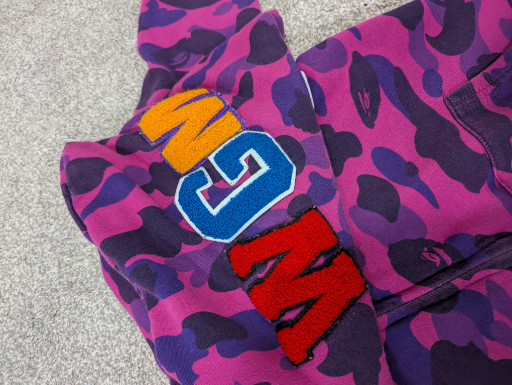 A Bathing Ape Purple Camo Shark Hoodie ( BAPE ) - photo 3