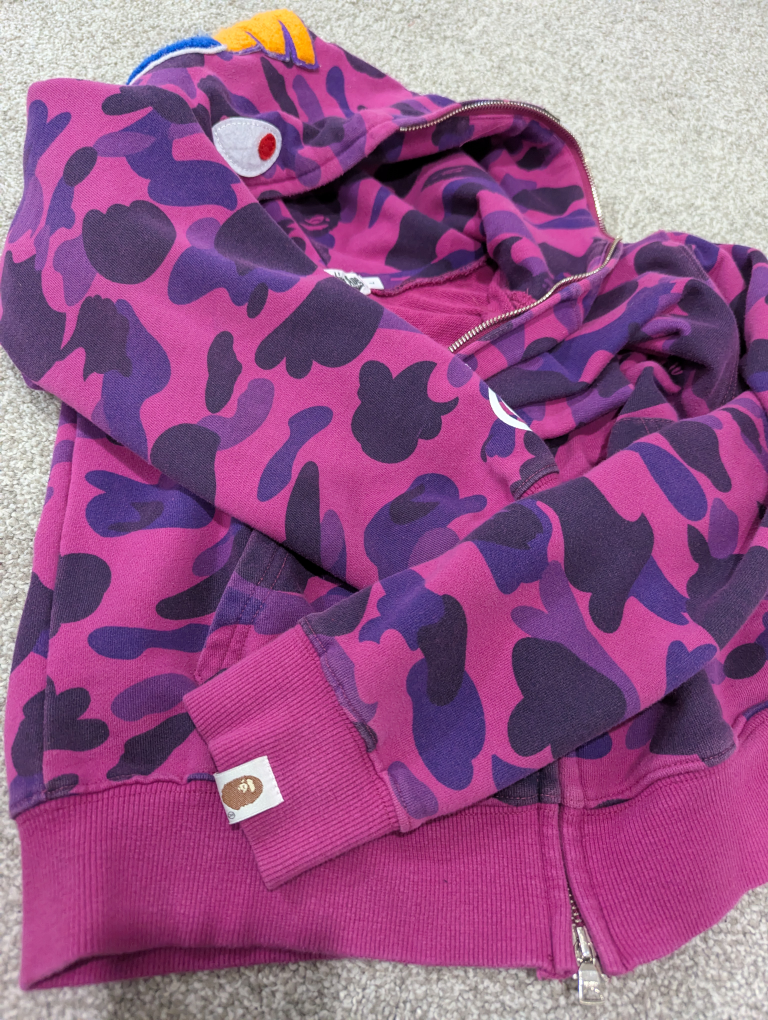 A Bathing Ape Purple Camo Shark Hoodie ( BAPE ) - photo 4