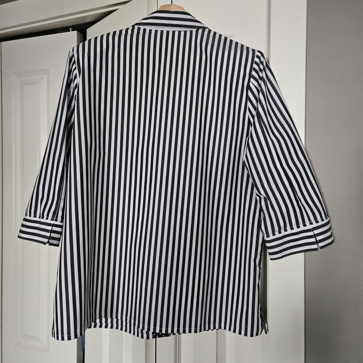 Size 14 Black and White Striped Blouse - photo 2