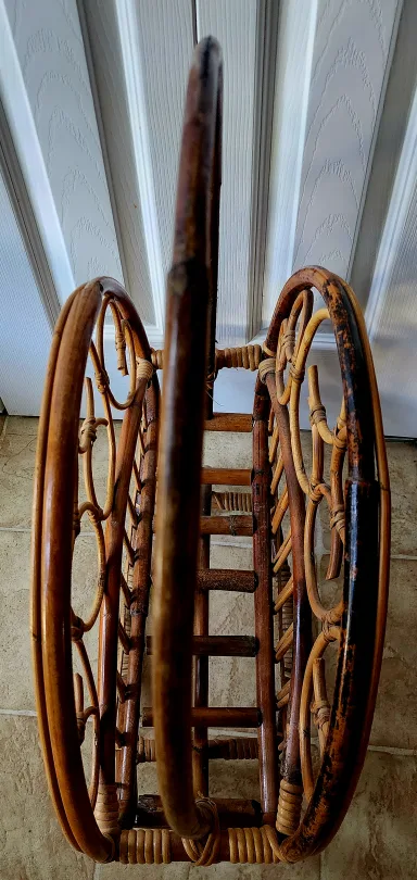 Vintage Tortoise Bamboo Magazine Rack & Wall Shelf image indicator(4)