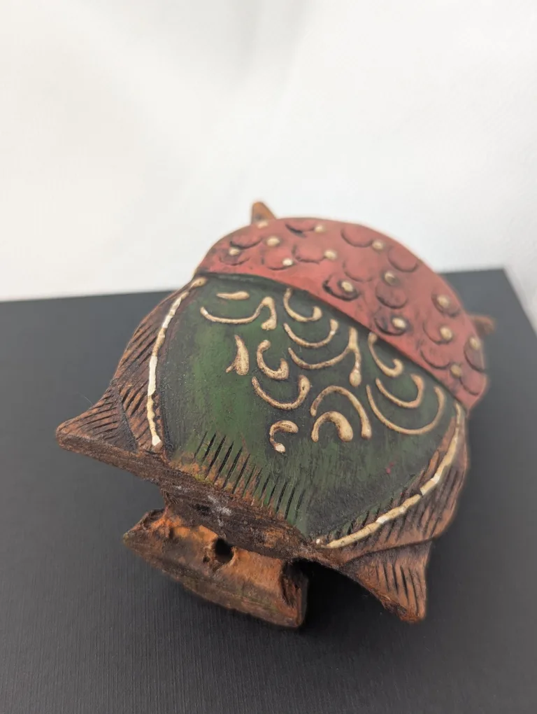 Hand-carved wooden owl incense/ flower holder image indicator(2)