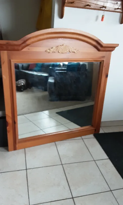 Wooden framed mirror thumbnail