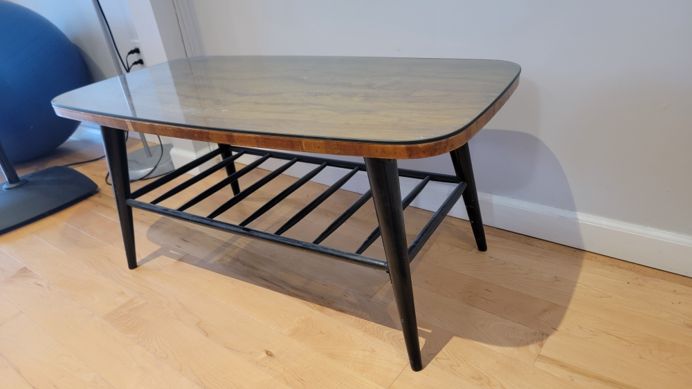 Mid-Century Modern Coffee Table with Glass Top - photo 2