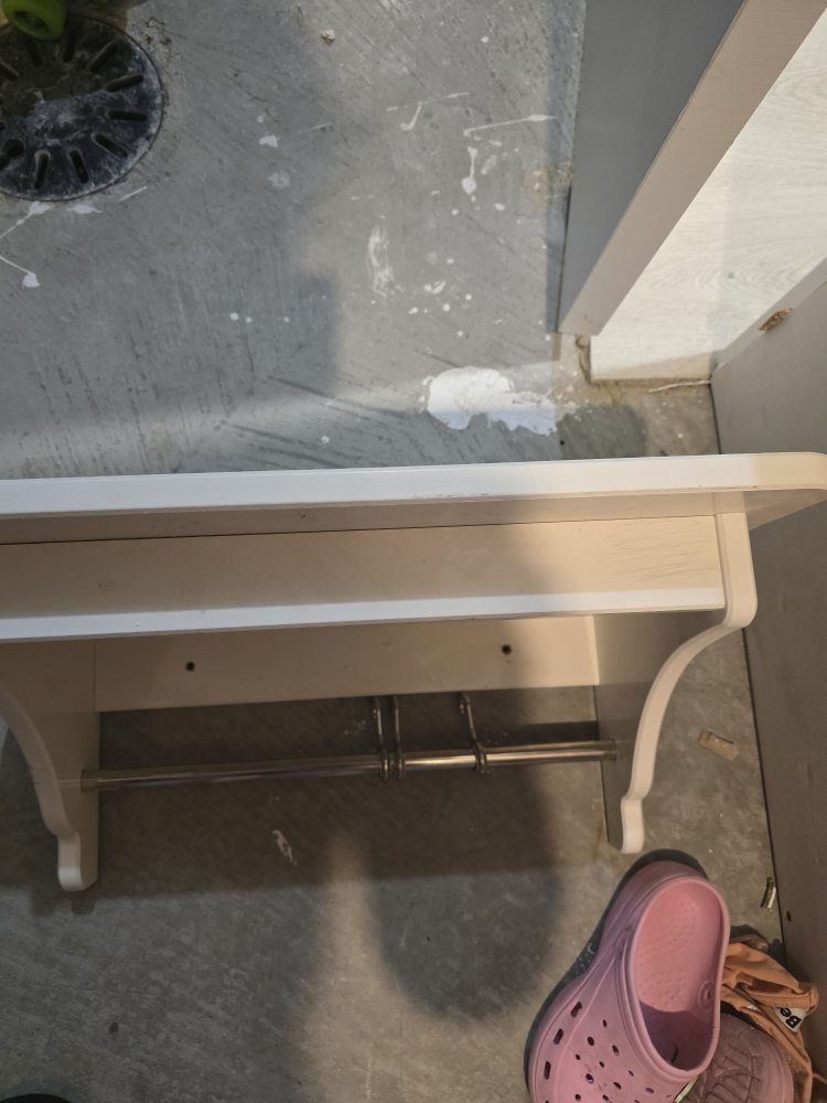 White Wall Mounted Shelf with Towel Rack
