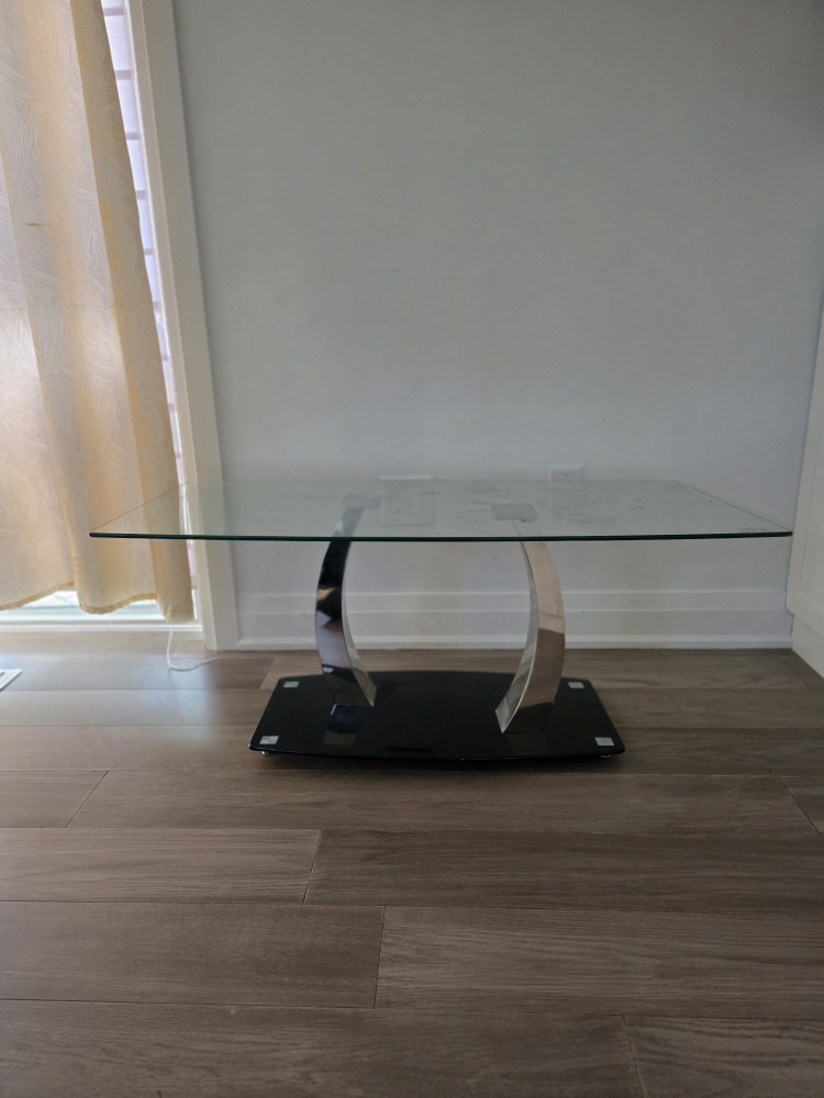 Glass and Metal Coffee Table