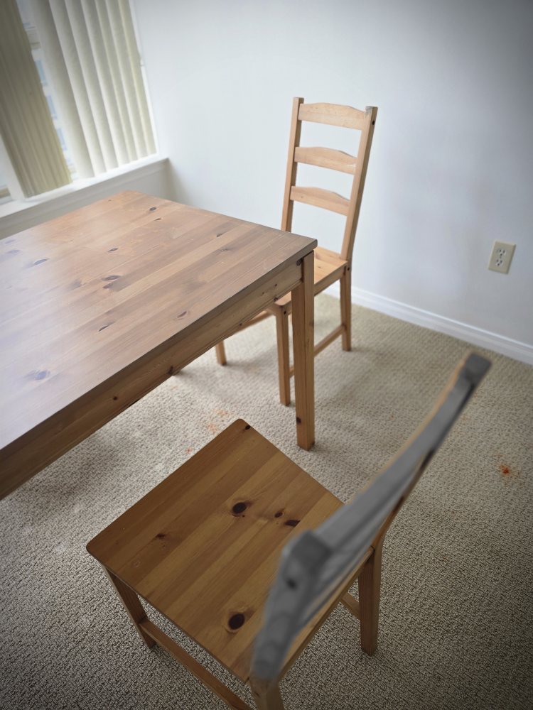 IKEA Wooden Dining Table and Four Chairs Set