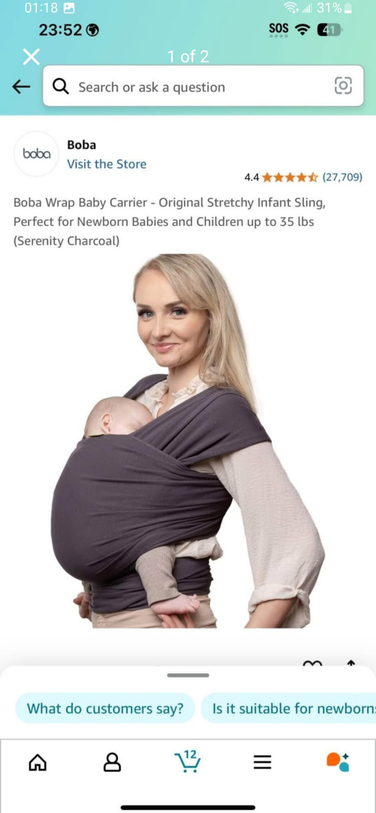 Boba Wrap Baby Carrier - Serenity Charcoal