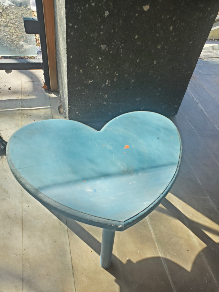 Vintage Wood Unique Heart-Shaped Stool
