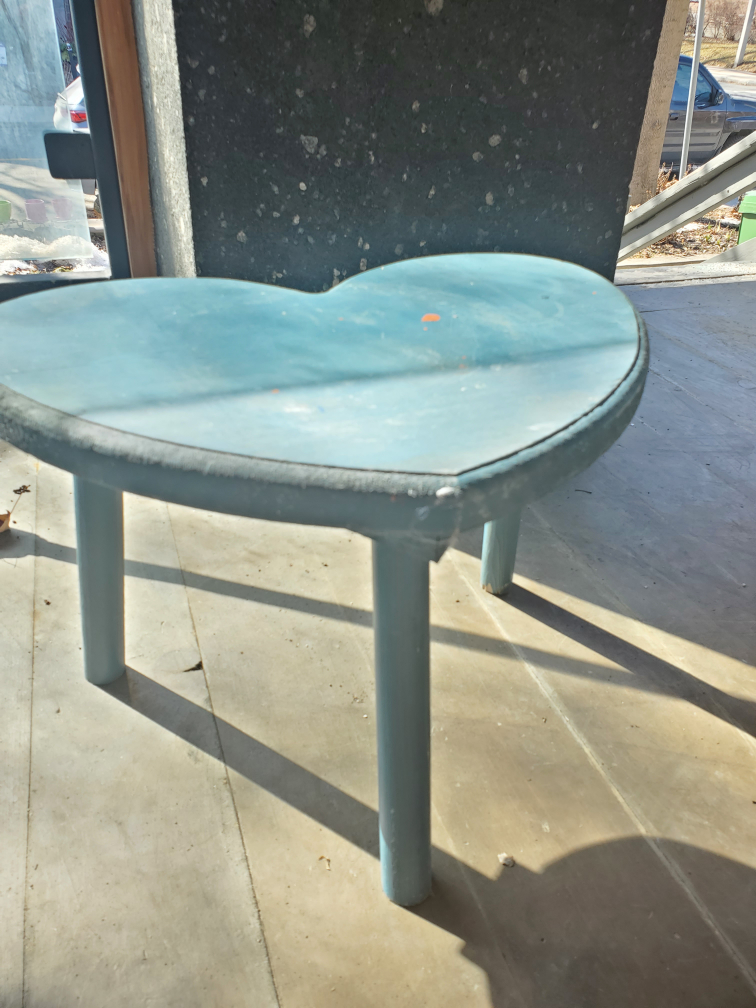 Vintage Wood Unique Heart-Shaped Stool - photo 2