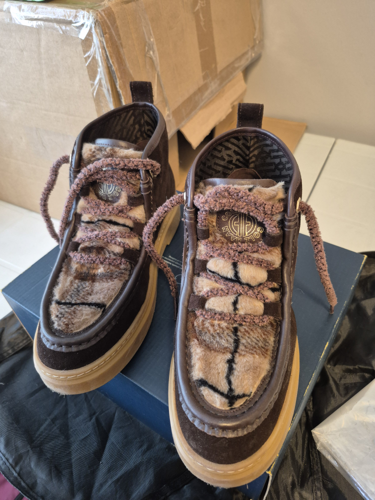 Cole Haan Women's Brown Faux Fur Boots