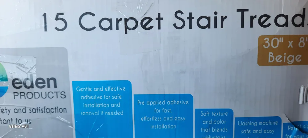 15 Beige Carpet Stair Treads - Eden Products image indicator(2)