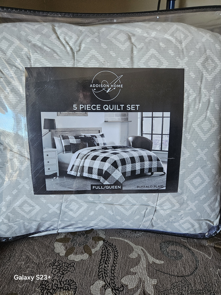 Addison Home 5-Piece Quilt Set - Full/Queen - Buffalo Plaid