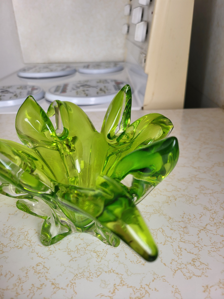 Vintage Green Glass Bowl