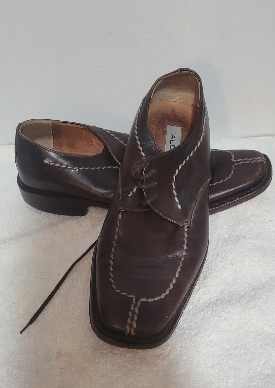 Men's Brown Leather Aldo Dress Shoes image indicator(3)