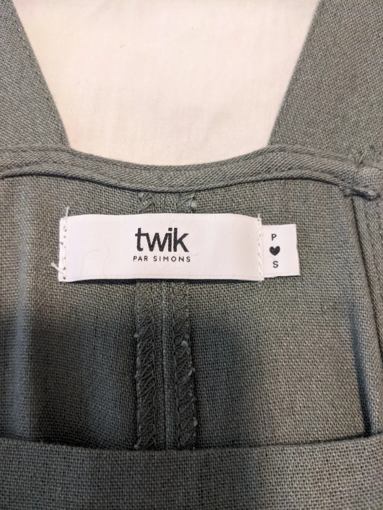 Twik Par Simons Olive Green Overall Jumpsuit - Size Small image indicator(2)