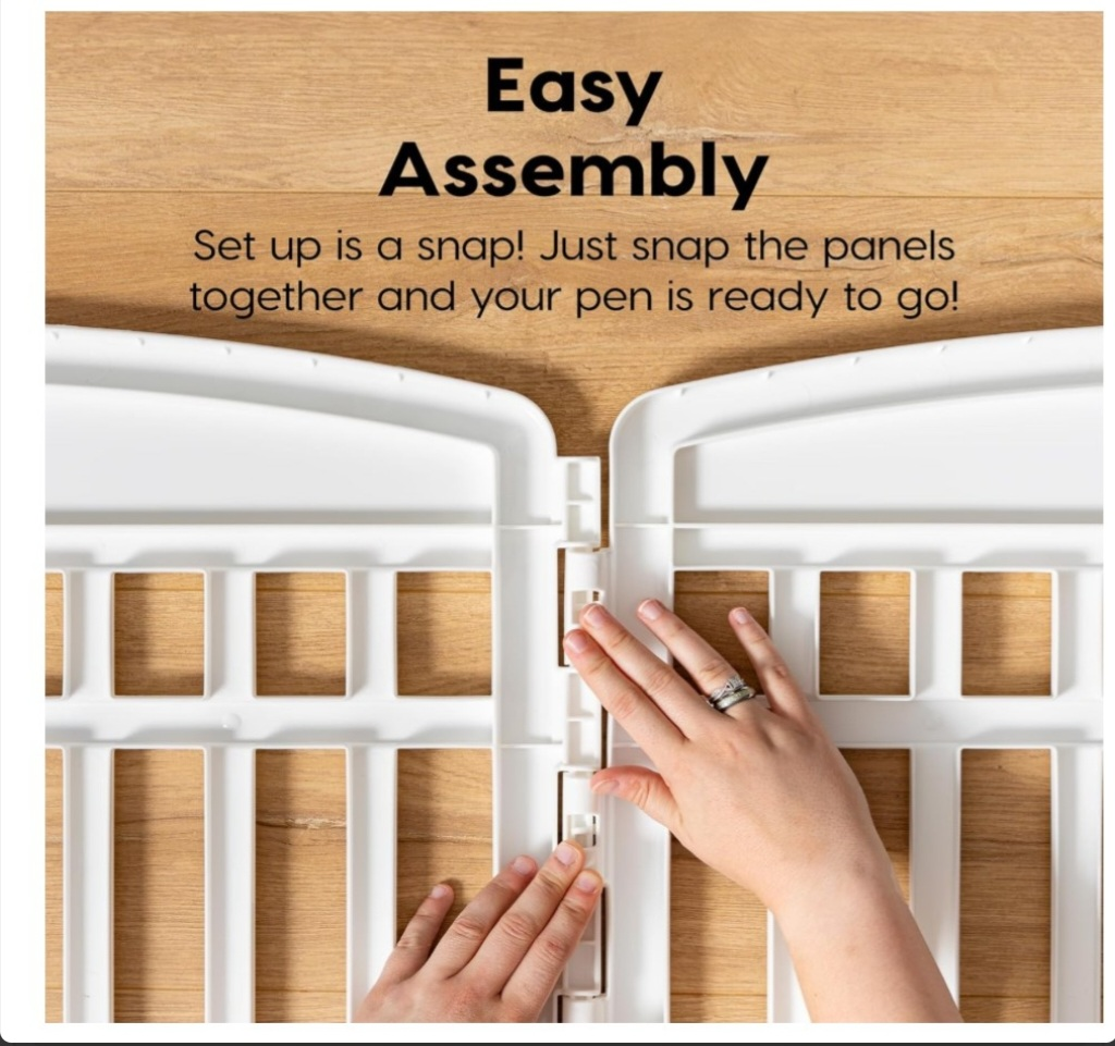 Pet Playpen - 6 Panel Exercise Pen for Puppy and Small Dogs - photo 3