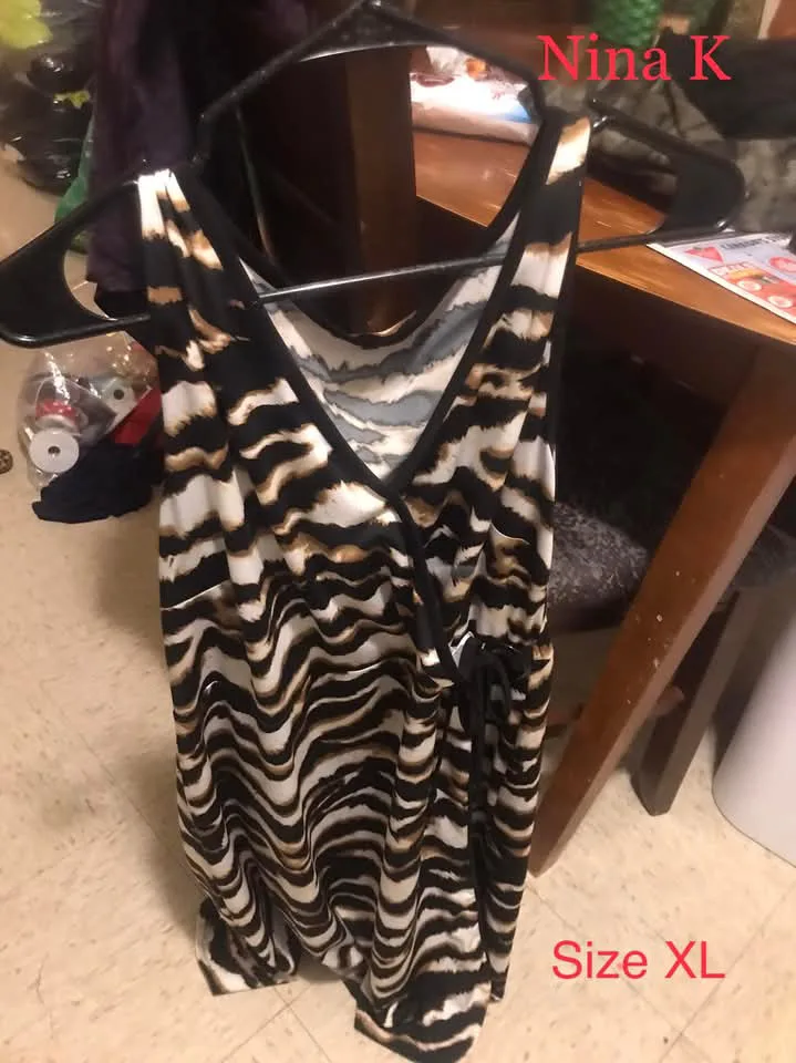 Nina K Zebra Print Wrap Dress - Size XL thumbnail