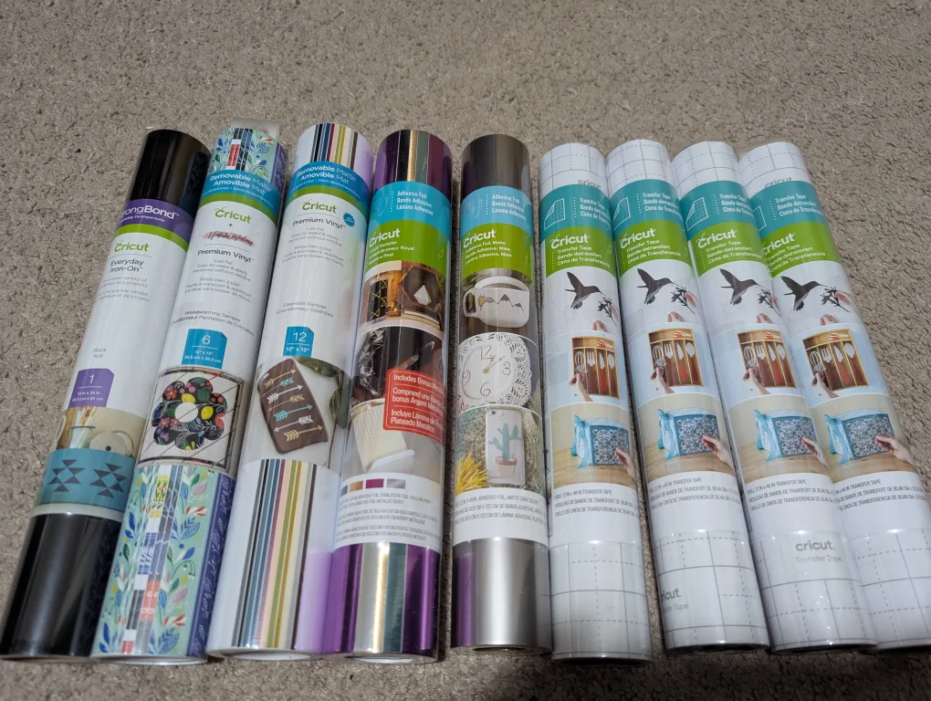 9 Cricut Vinyl and Transfer Tape Bundle image indicator(3)