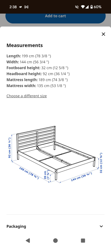 IKEA MALM Double Bed Frame with Slatted Base - photo 4