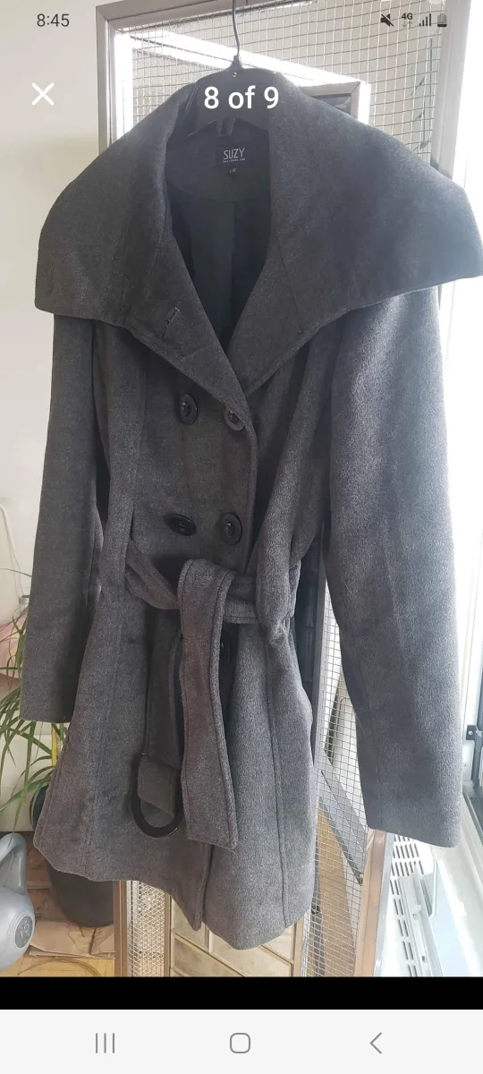 Suzy L/G Grey Peacoat with Belt image indicator(2)