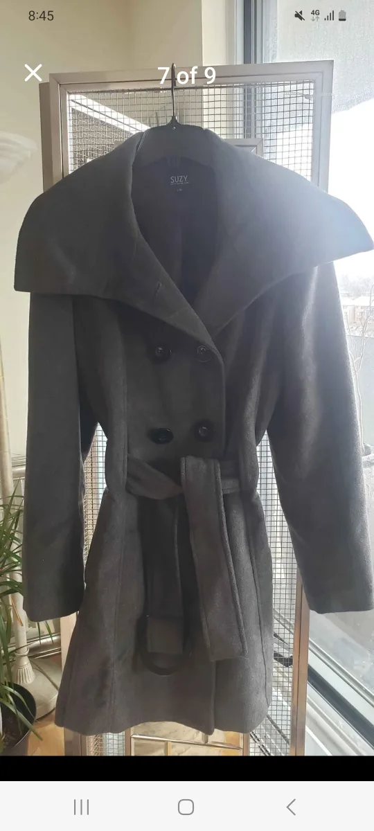 Suzy L/G Grey Peacoat with Belt image indicator(4)