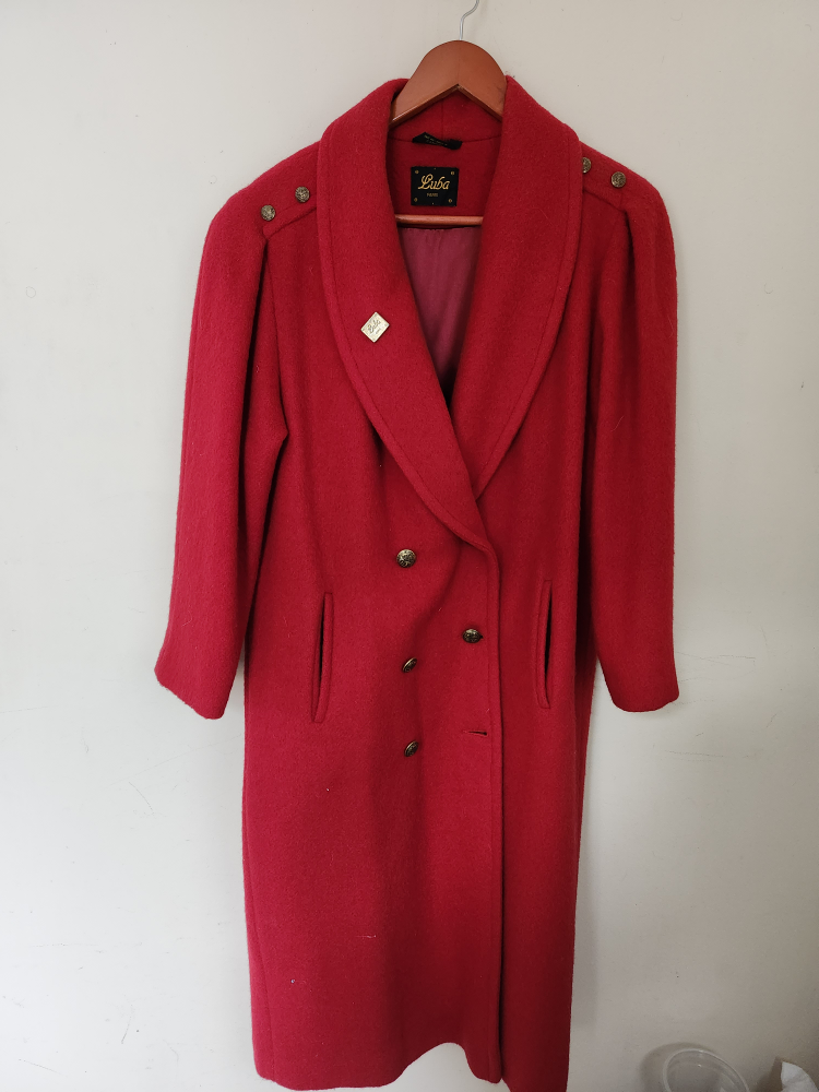 Vintage Luba Paris Red Wool Coat - Size 10