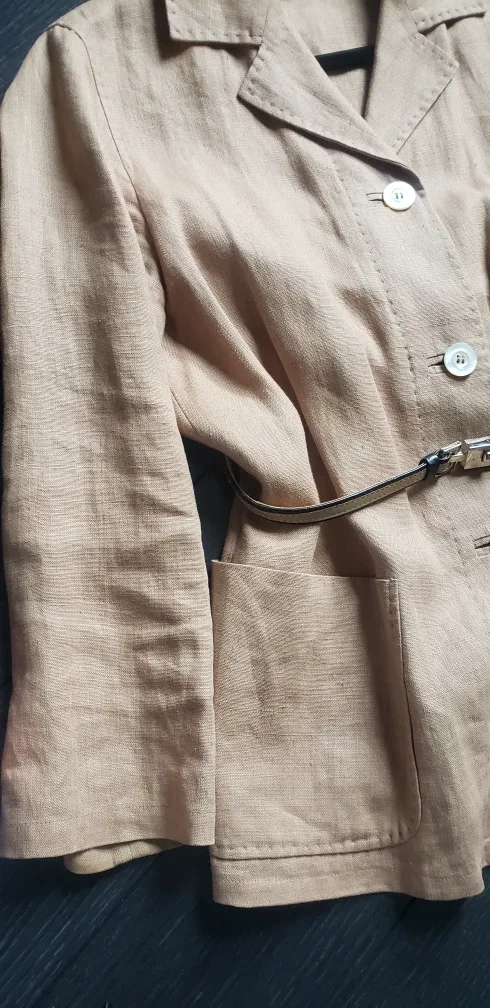 MaxMara Brown Linen Blazer / Jacket - Vintage Holt Renfrew image indicator(3)