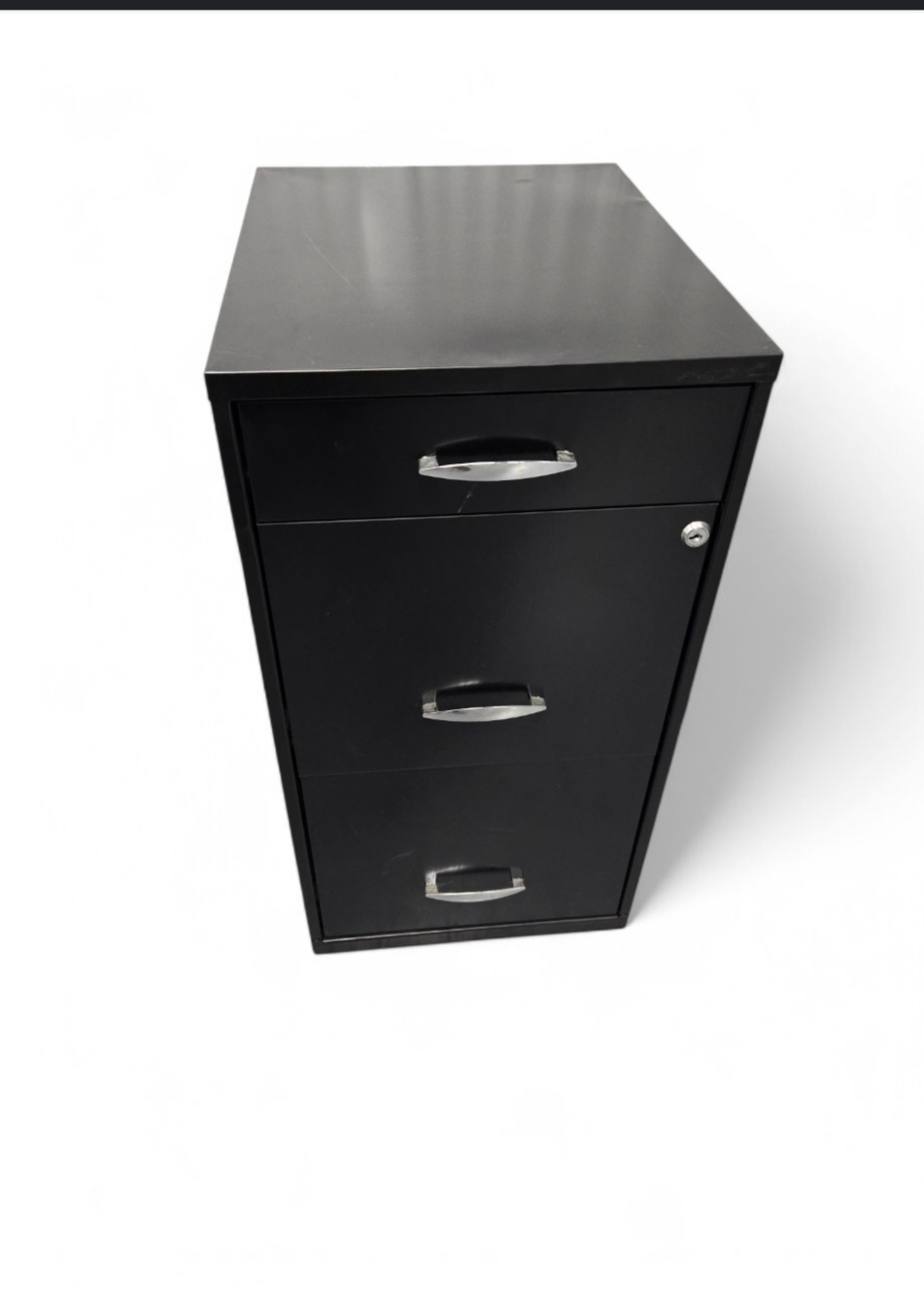 Black Metal 3-Drawer Filing Cabinet - photo 3